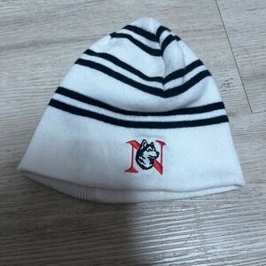 Northeastern‎ University Huskies Vintage Beanie Winter Hat White Black Stripes